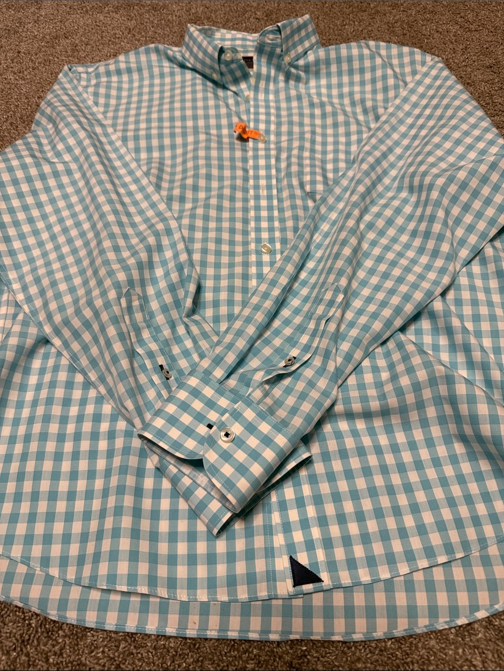 UNTUCKit Aqua and White Gingham Button-Down Shirt
